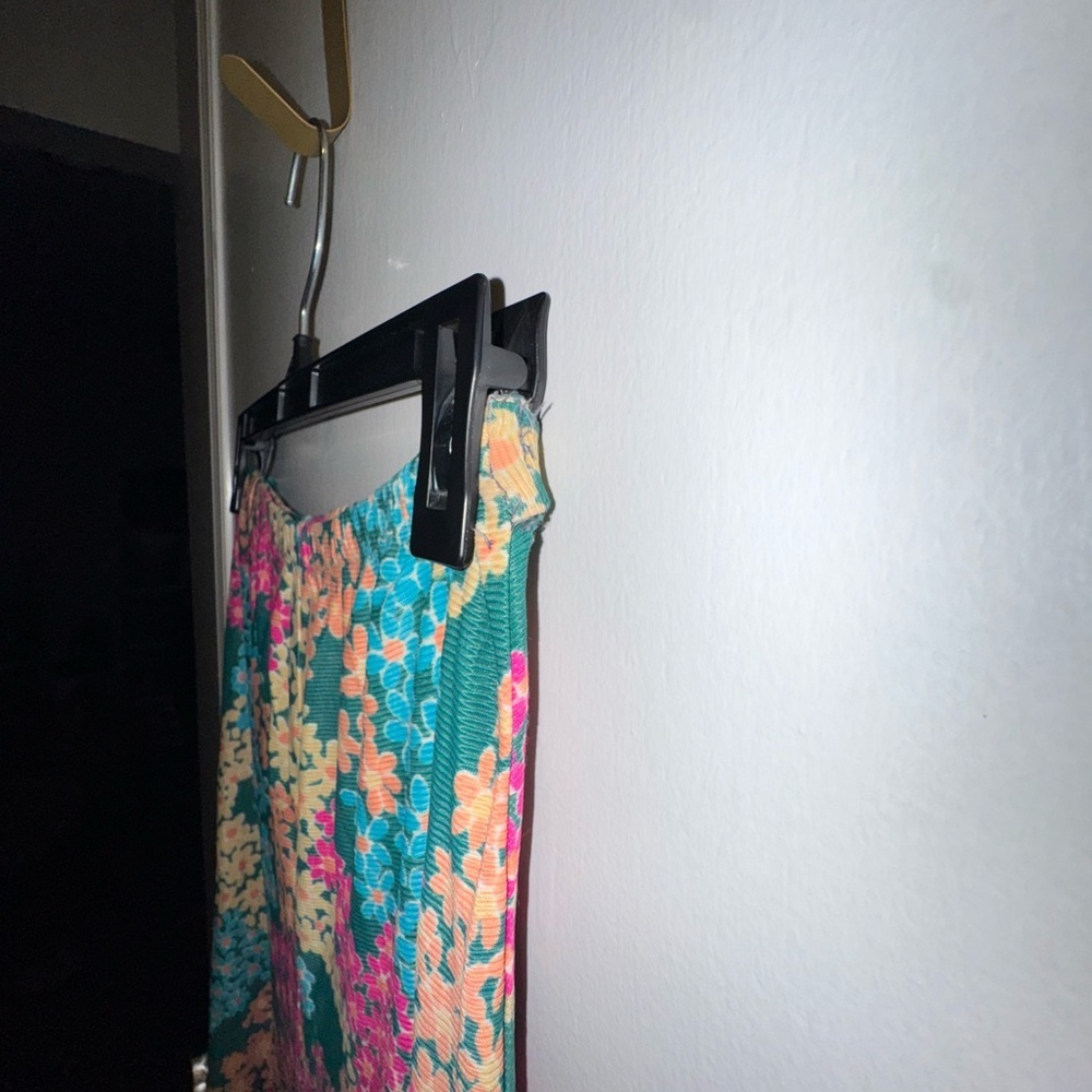 True Vintage Made in USA 1970s Floral Wide-Leg Flare Pants - Picture 9 of 10